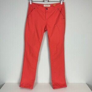 Pilcro and the Letterpress Anthropologie Coral Straight Leg Chinos 26